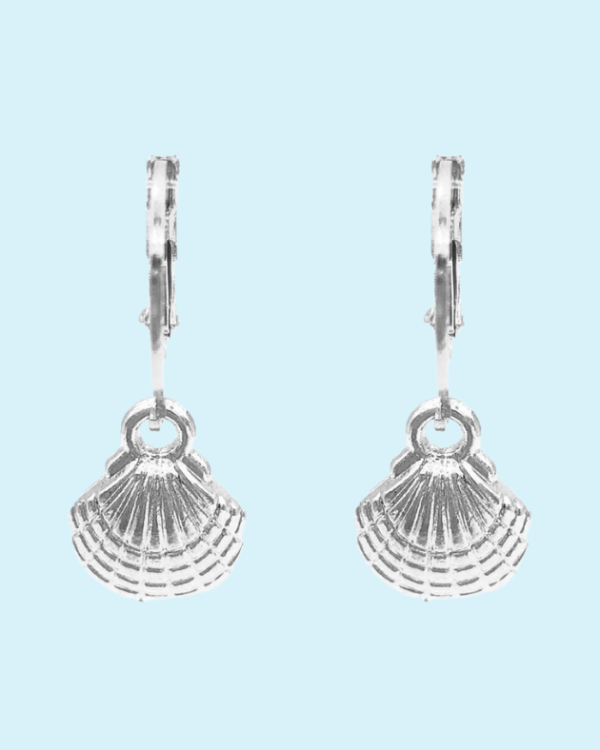 silverplated schelp oorbellen