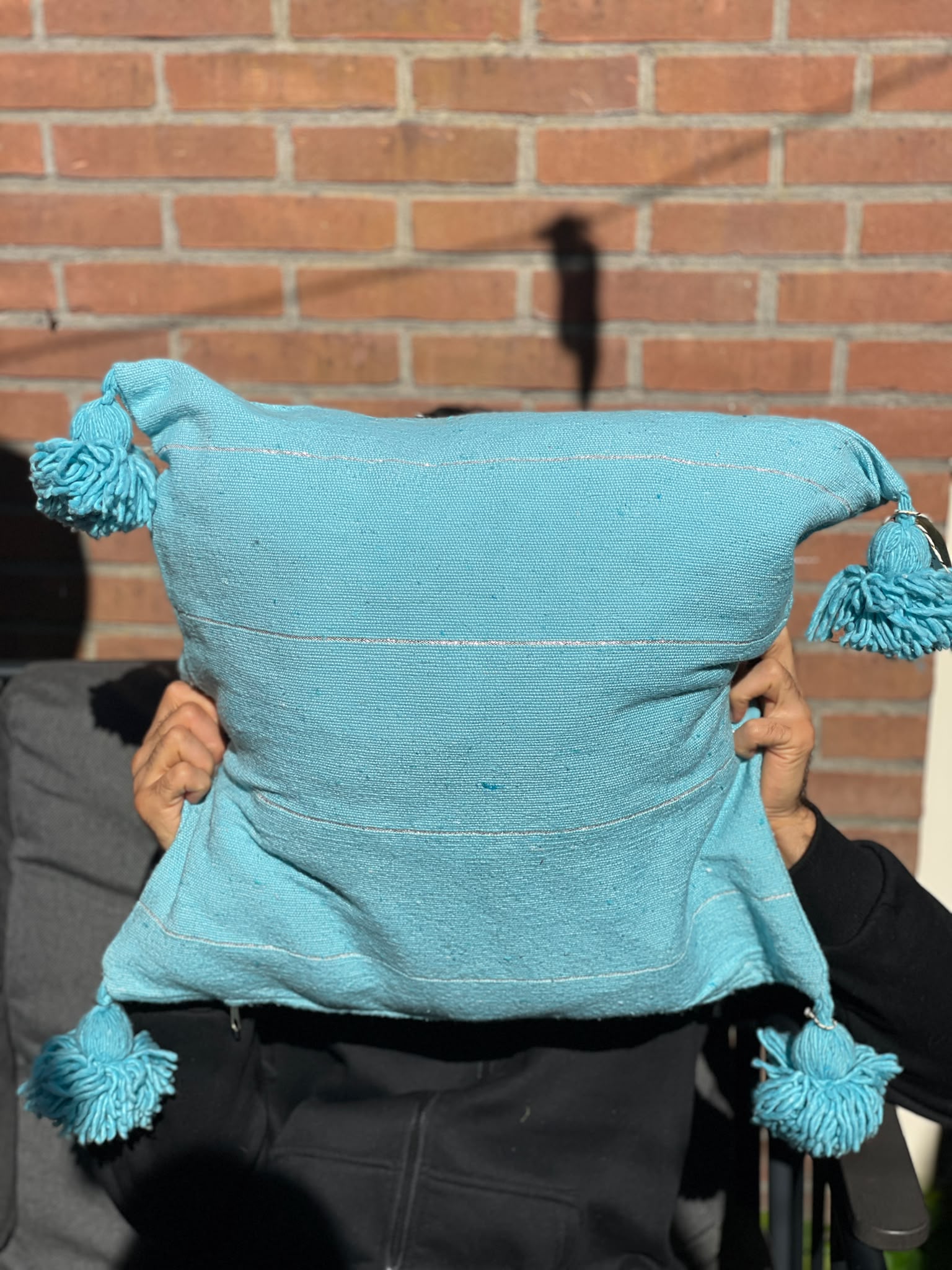 Marokkaanse pompom kussenhoezen - Afbeelding 2