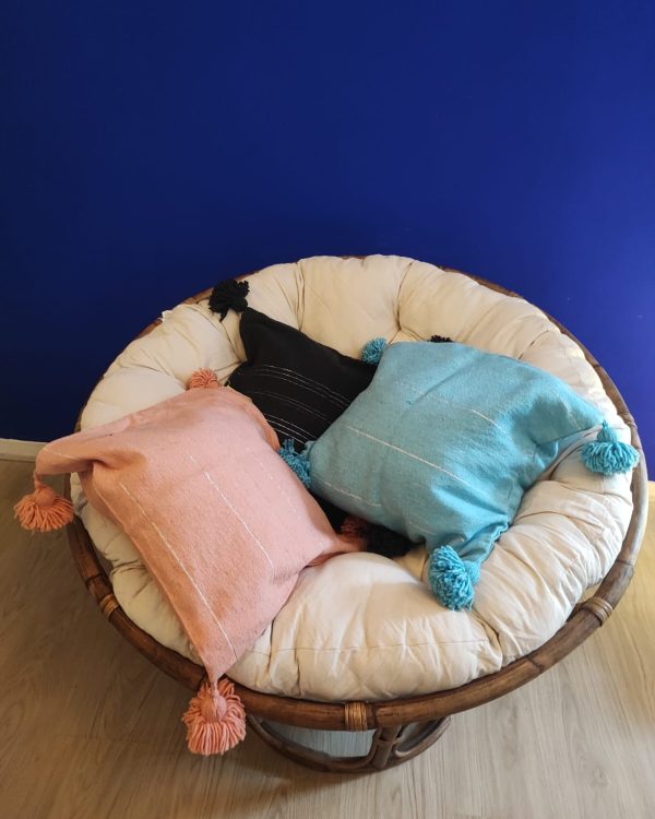 pompom kussenhoes grijs Marokko